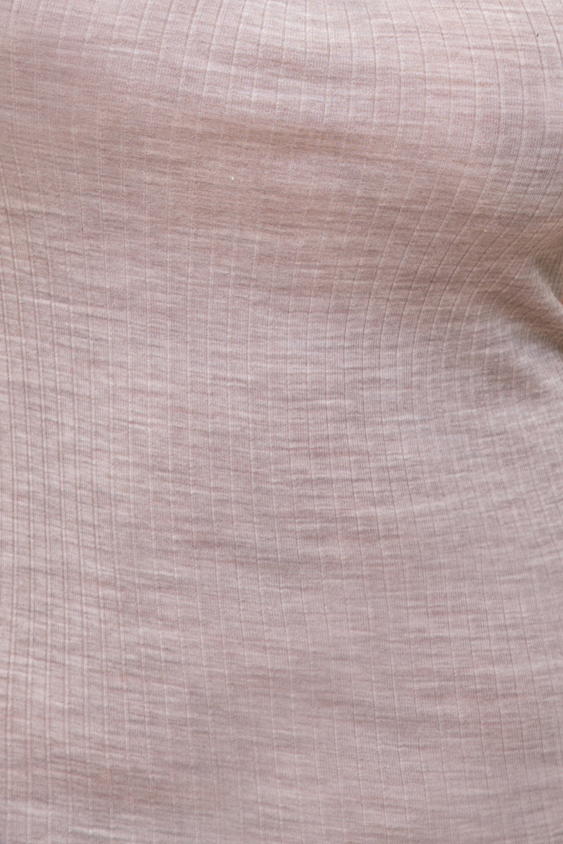 Ilary Roundneck Long Sleeves - Plissé Tubolar Wool Silk 