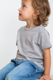 Maglietta intima bambino Trottola in lana e seta - Delicata sulla pelle e mezza manica