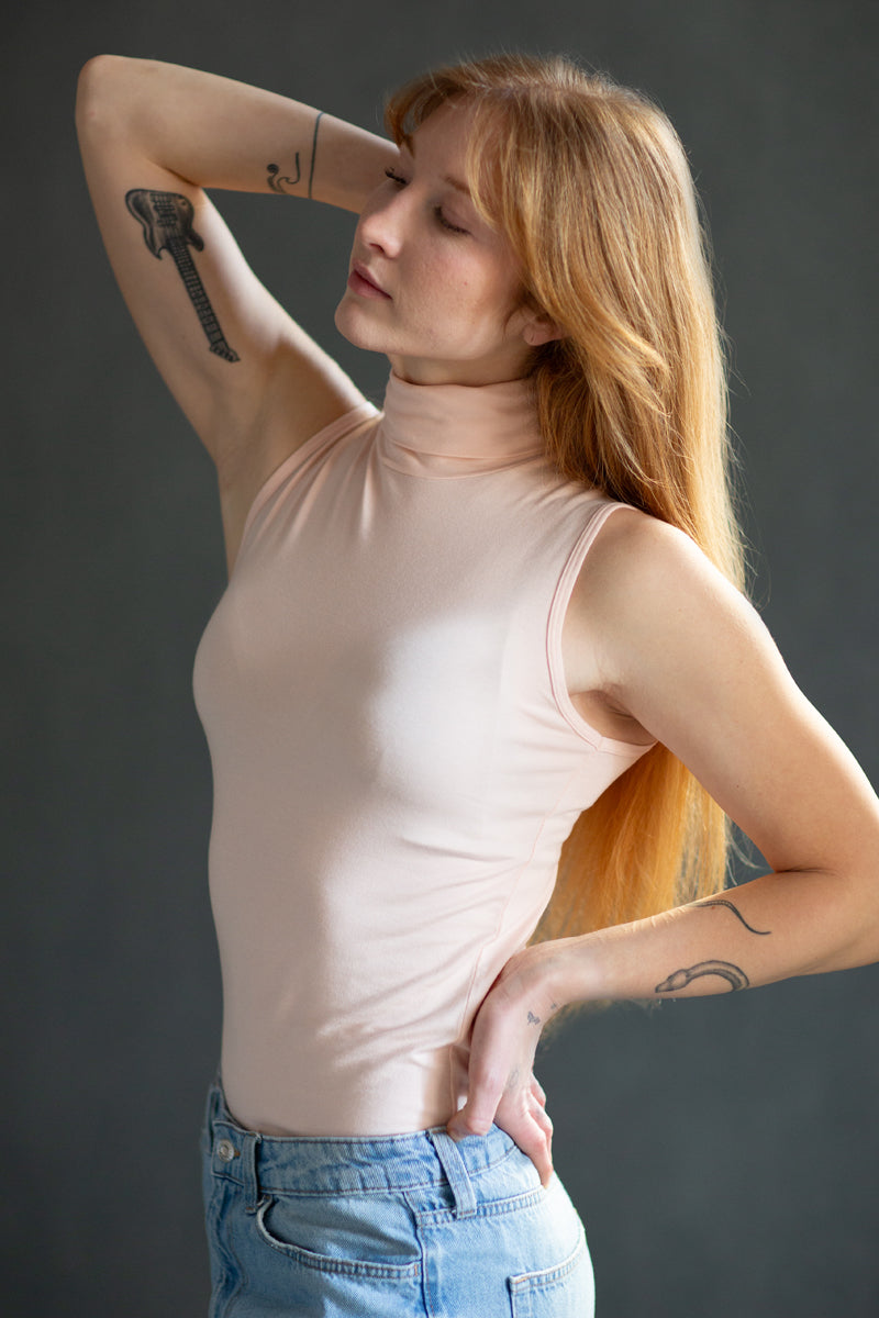 Venere Sleeveless Turtleneck - Bi-elastic Micromodal