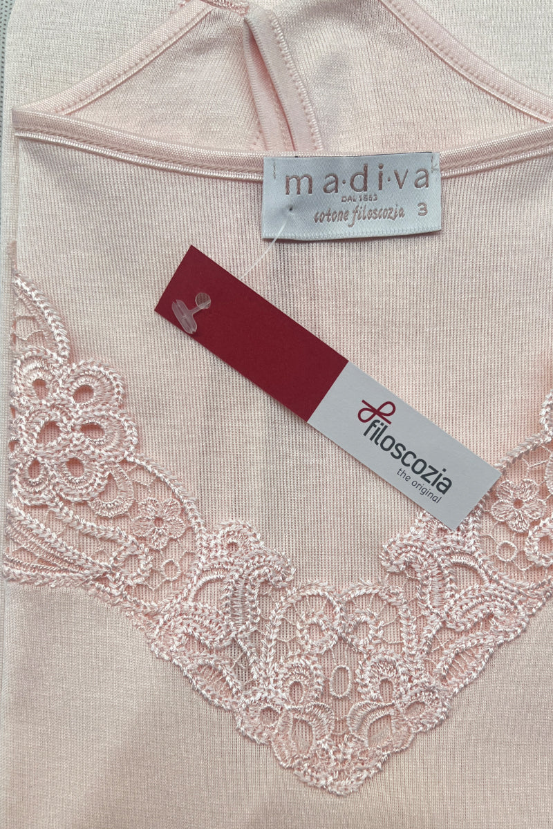 Asia Sleeveless - 100% Filoscozia® Cotton with macramé