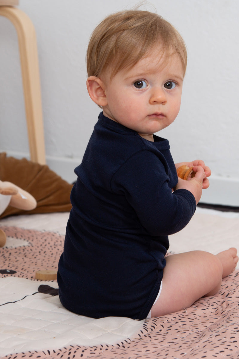 Body bambino Yoyo in lana seta - Manica lunga e traspirante
