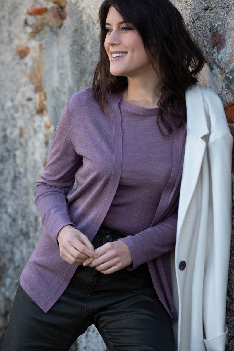 Cardigan da donna Zoe in lana seta - Morbidezza, calore e ottima vestibilità