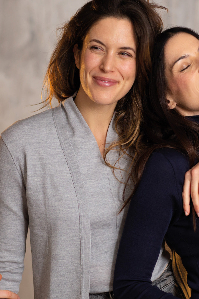 Zoe - Long sleeve turtleneck in silk wool 