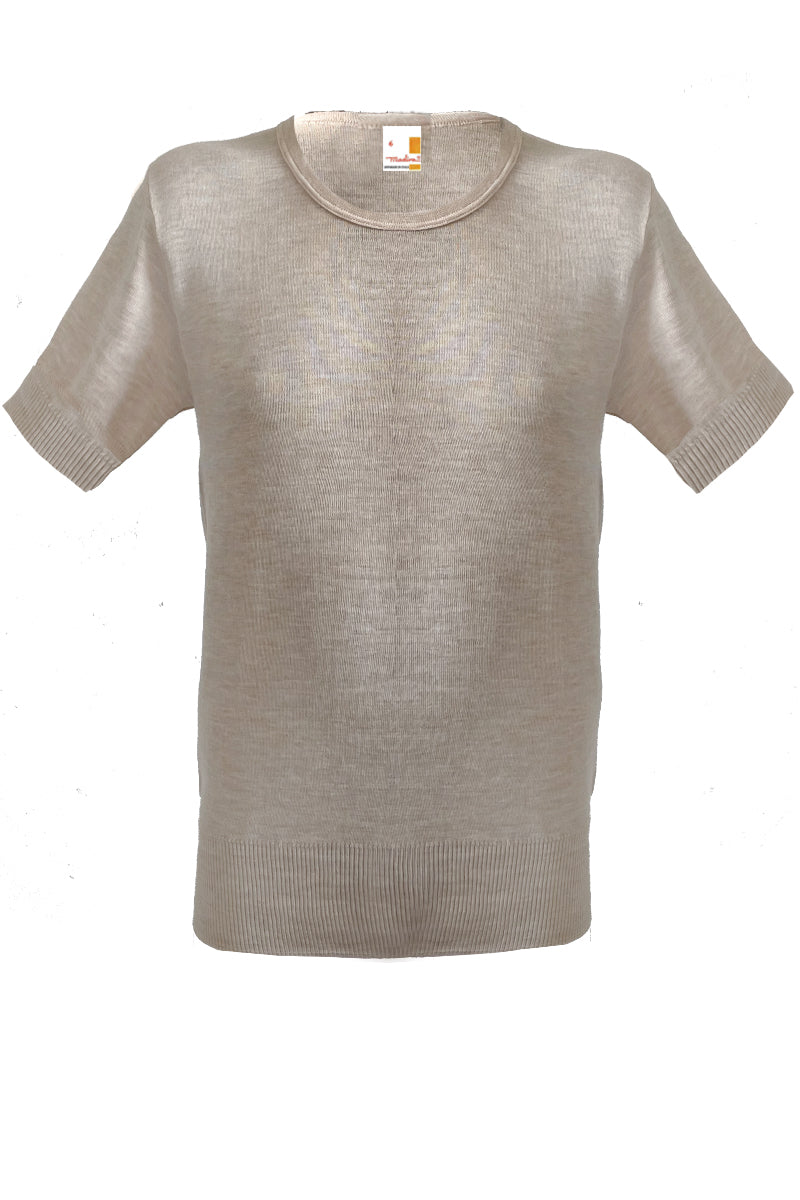 2446 Men's short sleeve -50% virgin wool and 50% polypropylene