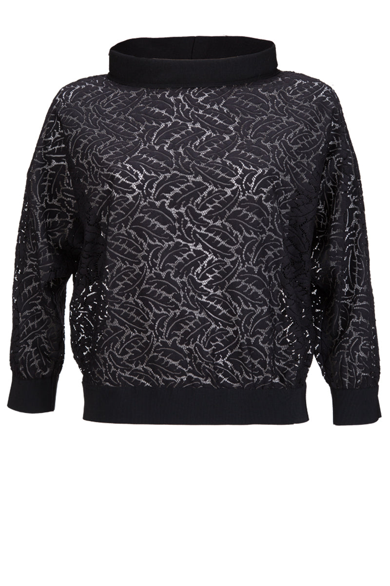 Maglia da donna 248 in pizzo - Manica 3/4 e collo camino