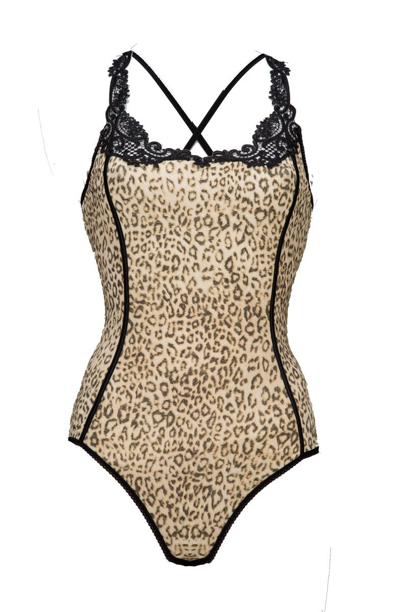 Body da donna 514 in micromodal - Scollo arricchito da macramè e schiena con incrocio di spalline regolabili