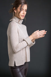 767 04 Long-sleeves turtleneck sweater in wool, silk and boiled wool