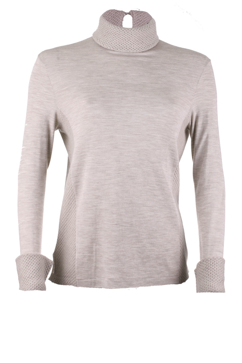 767 04 Long-sleeves turtleneck sweater in wool, silk and boiled wool