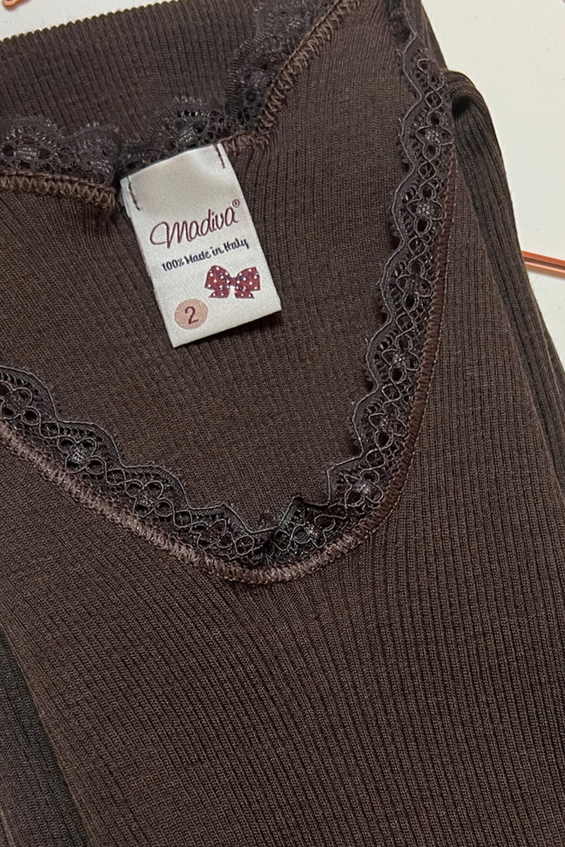 Amelie Roundneck Long Sleeve - Ribbed Tubolar Wool Silk