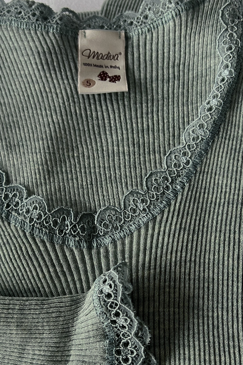 Amelie Roundneck Long Sleeve - Ribbed Tubolar Wool Silk