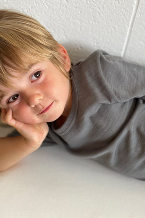 Maglietta da bambino Federico in lana seta e cotone - Tessuto double comfort