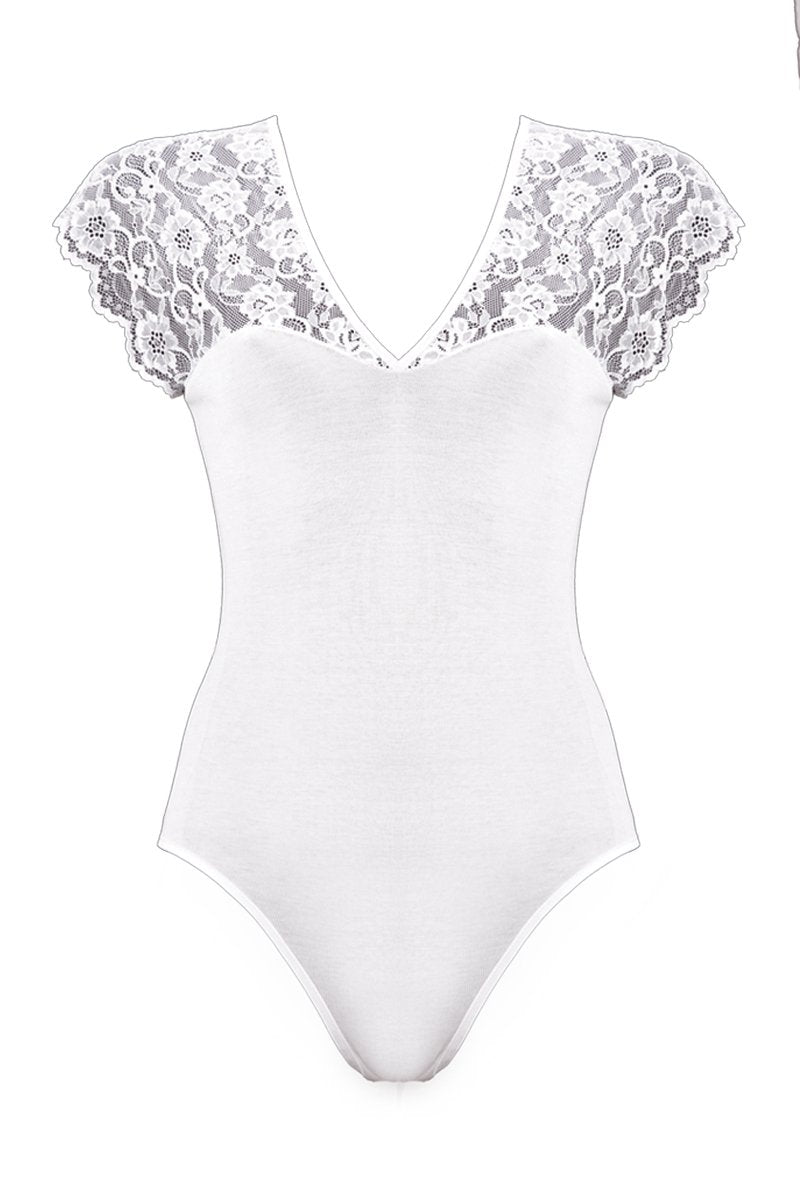 Body in pizzo e cotone filoscozia