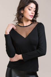 Maglia da donna Luce in cotone modal e Lycra - Manica lunga girocollo