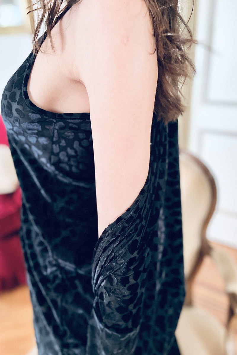 Babydoll donna Lucrezia Velvet in tessuto elastico - Stile seducente e leopardato