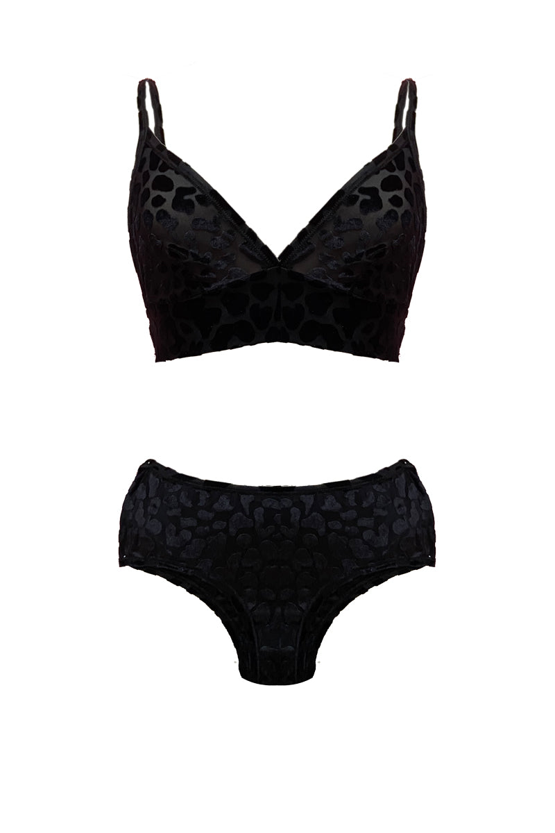 Completo intimo da donna Lucrezia Velvet in tessuto elastico - Bralette con regolatori per una perfetta vestibilità