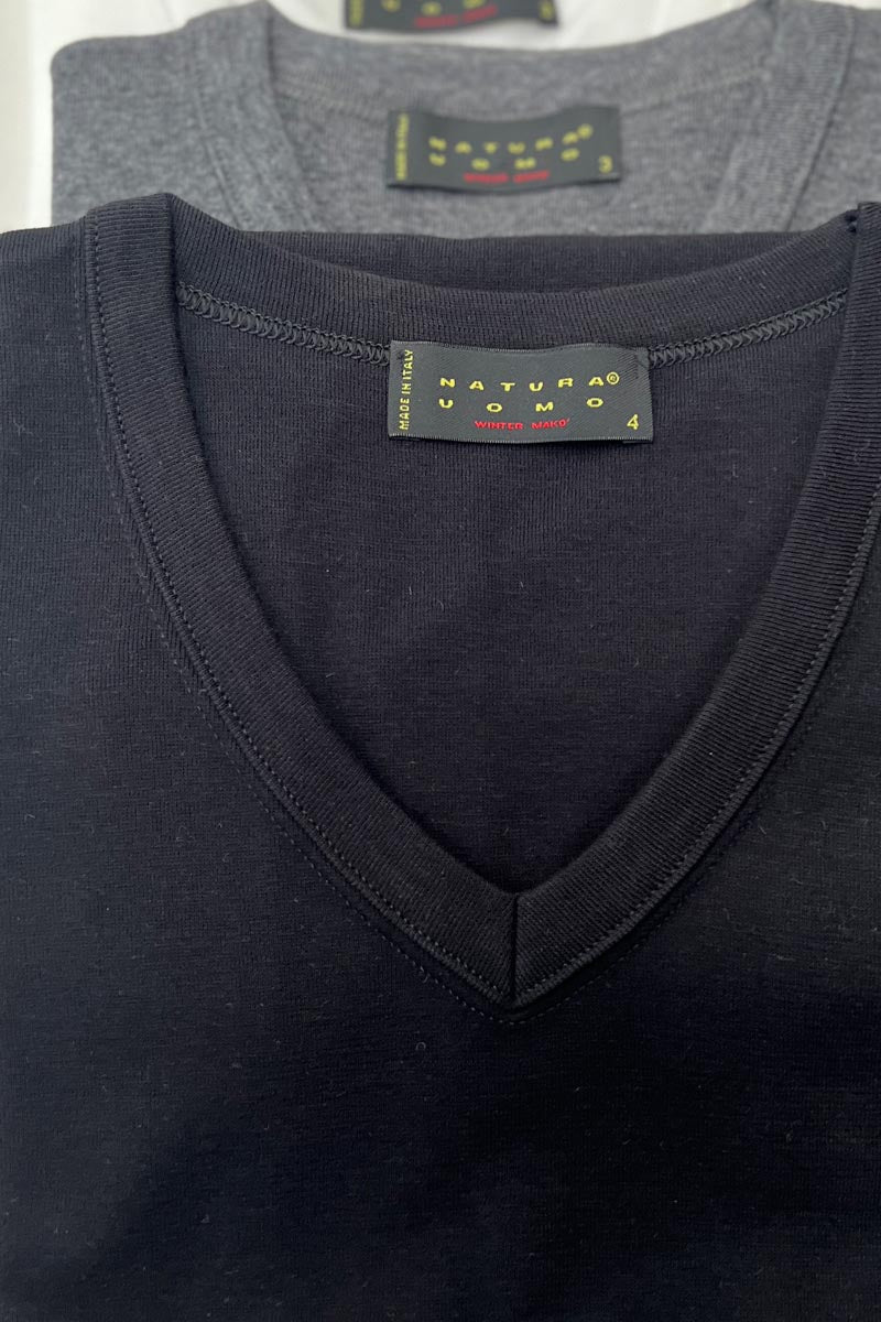 Maglietta da uomo Mario in cotone - Mezza manica e scollo a V