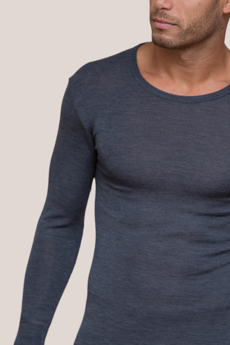 Maglia da uomo Sassari in lana e seta - Maniche lunghe e girocollo