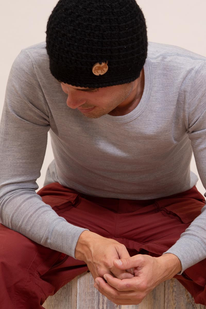 Maglia da uomo Sassari in lana e seta - Maniche lunghe e girocollo