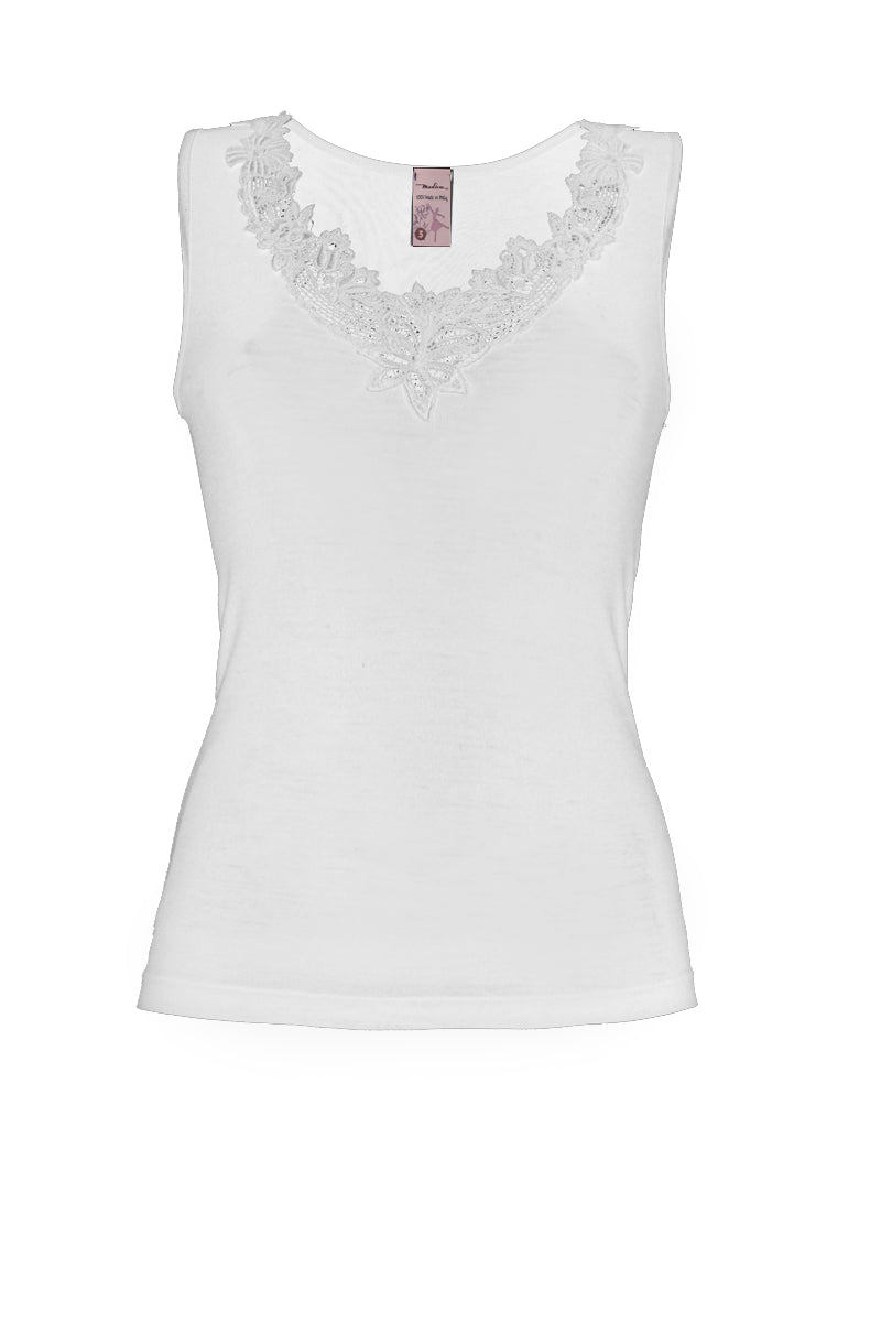 Lulù Sleeveless -100% Filoscozia® Cotton with macramé