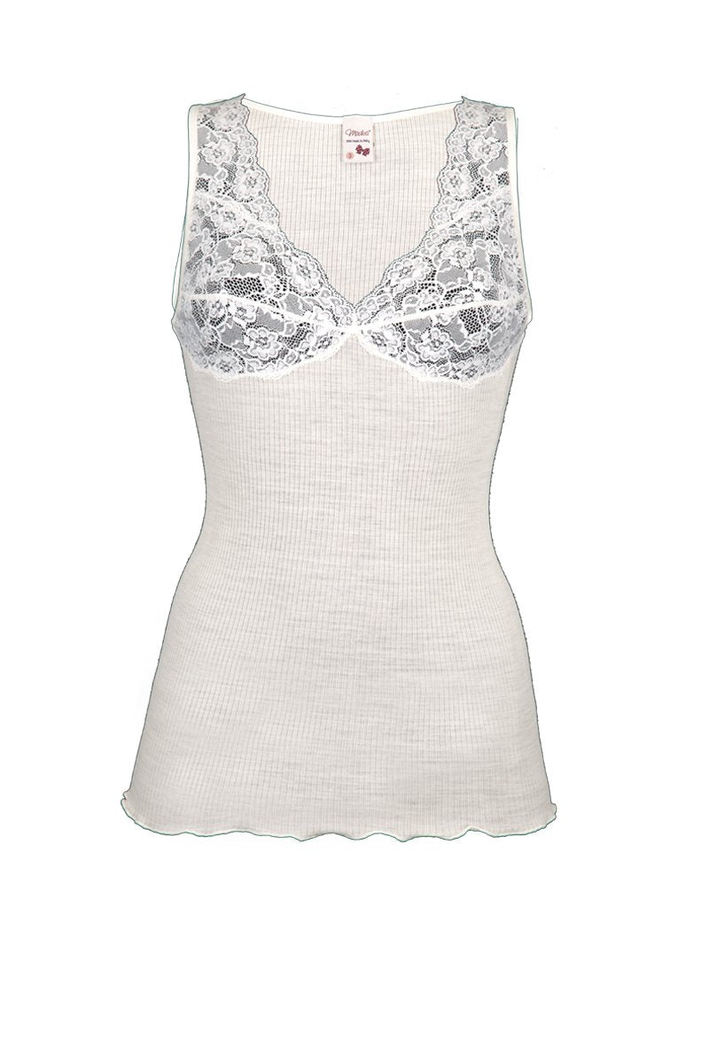 Susanna Sleeveless Brasierre - Ribbed Tubolar Wool Silk 