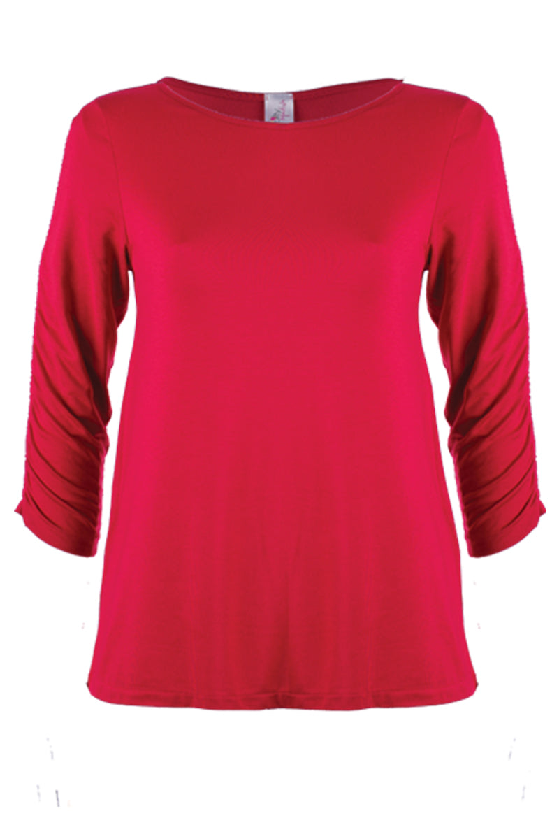 Maglia da donna Toronto in micromodal - Manica 3/4 con arricciatura sul braccio e vestibilità morbida