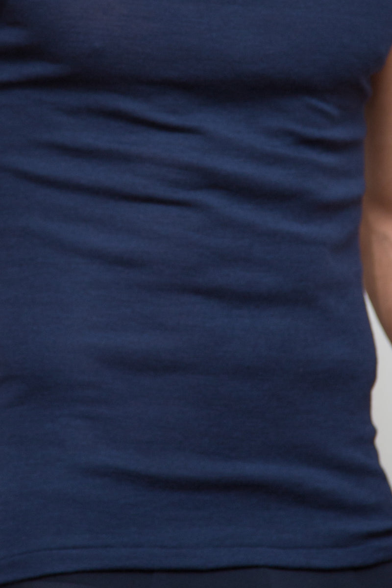 Men's underwear shirt Sassari in extra fine virgin wool and silk - Long sleeves and crew neck